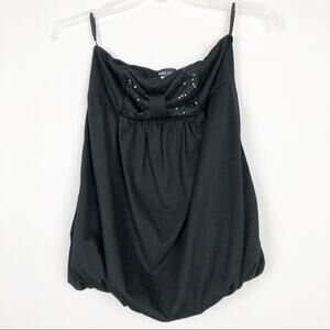 Vintage Wet Seal Womens Top S Bubble Hem Sequin Strapless Fairygoth Whimsigoth